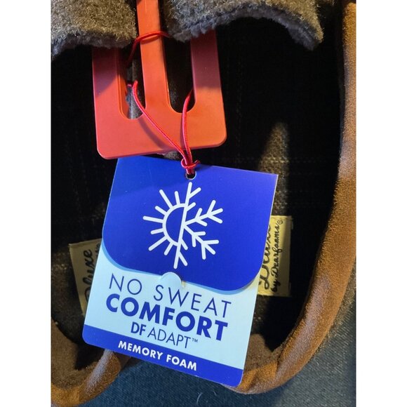 Slippers Dluxe by Dearfoam Size 11-12 - Brown W/Outdoor Soles NWT - Picture 3 of 8